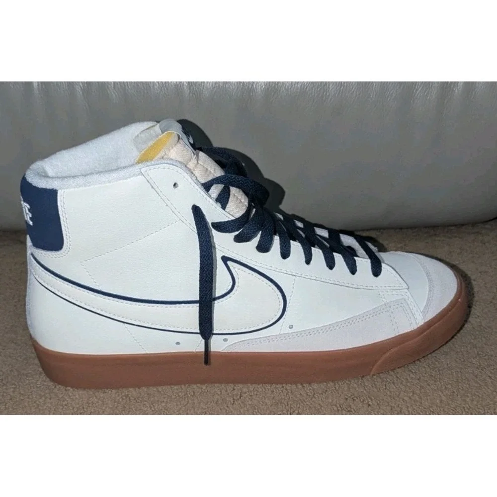 Nike Blazer Mid '77 Premium Mens Sz 14 Sail Navy Gum Sneakers DQ7672-100 NEW NIB